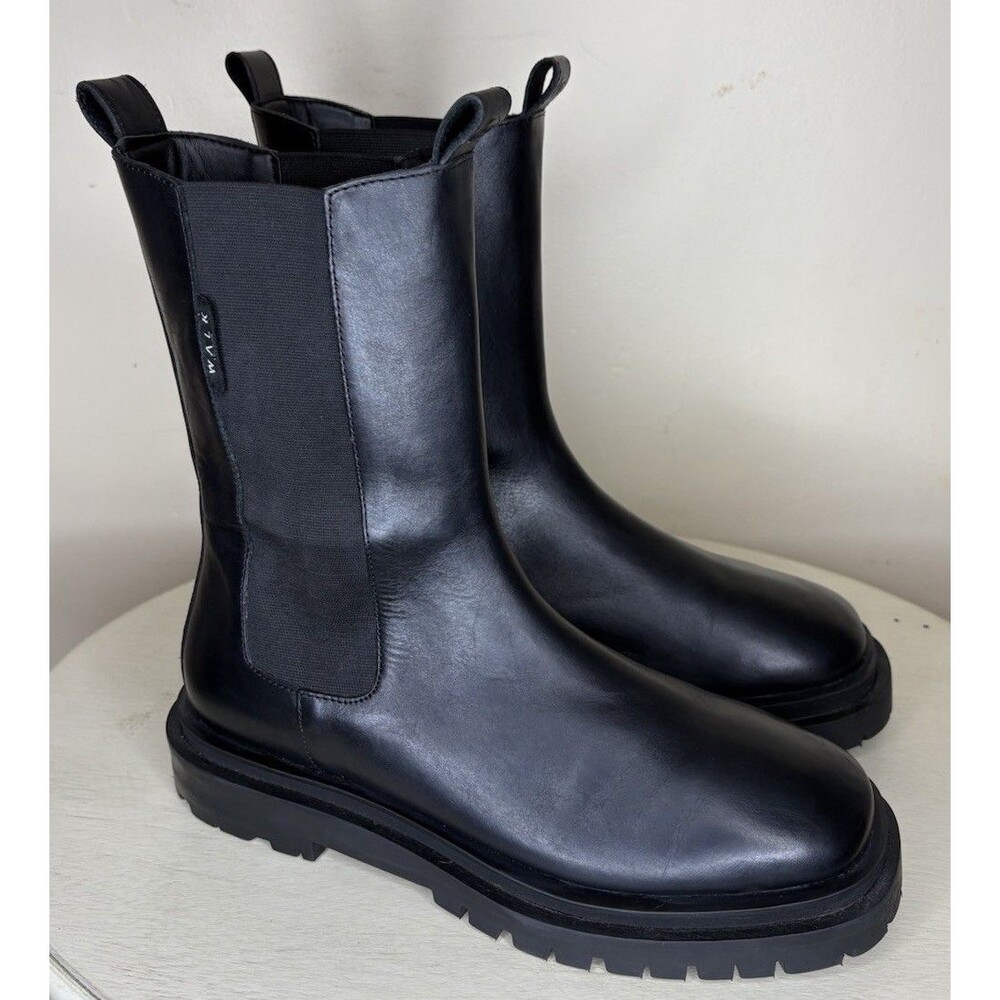 Walk London Dana Black Leather Tall Chelsea Boots Women’s Size 8